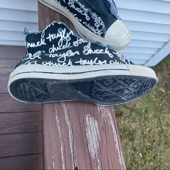 Converse CT Sketched Hi Black / White 100033f Shoes Barely Used Size 5 - Picture 6 of 10